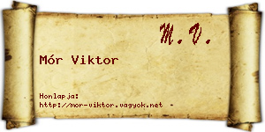 Mór Viktor névjegykártya